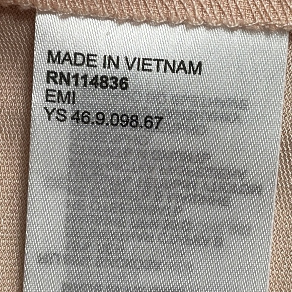 Reiss Emi Linen Blend Top V Neck with Cut Outs Sleeveless Neutral Blush Sz 6 - Picture 10 of 14